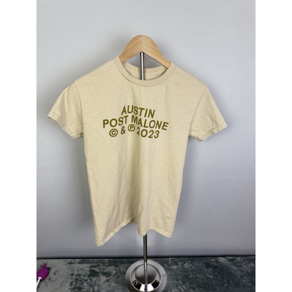 Post Malone If Yall Werent Here 2023 Tour T Shirt Small Beige Concert Tee